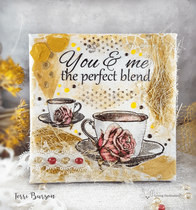coffee loving cardmakers graciellie design teacups mixed media canvas buzz terri 1
