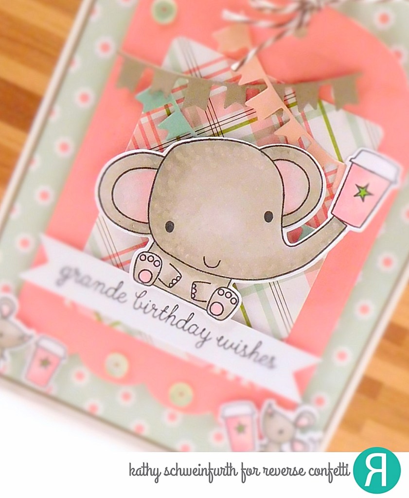 Reverse Confetti Elephant closeup