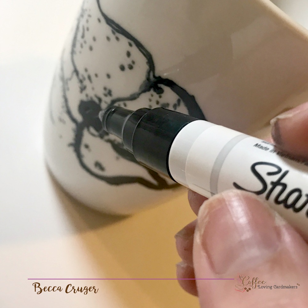 stamped coffee mug diy with sharpies