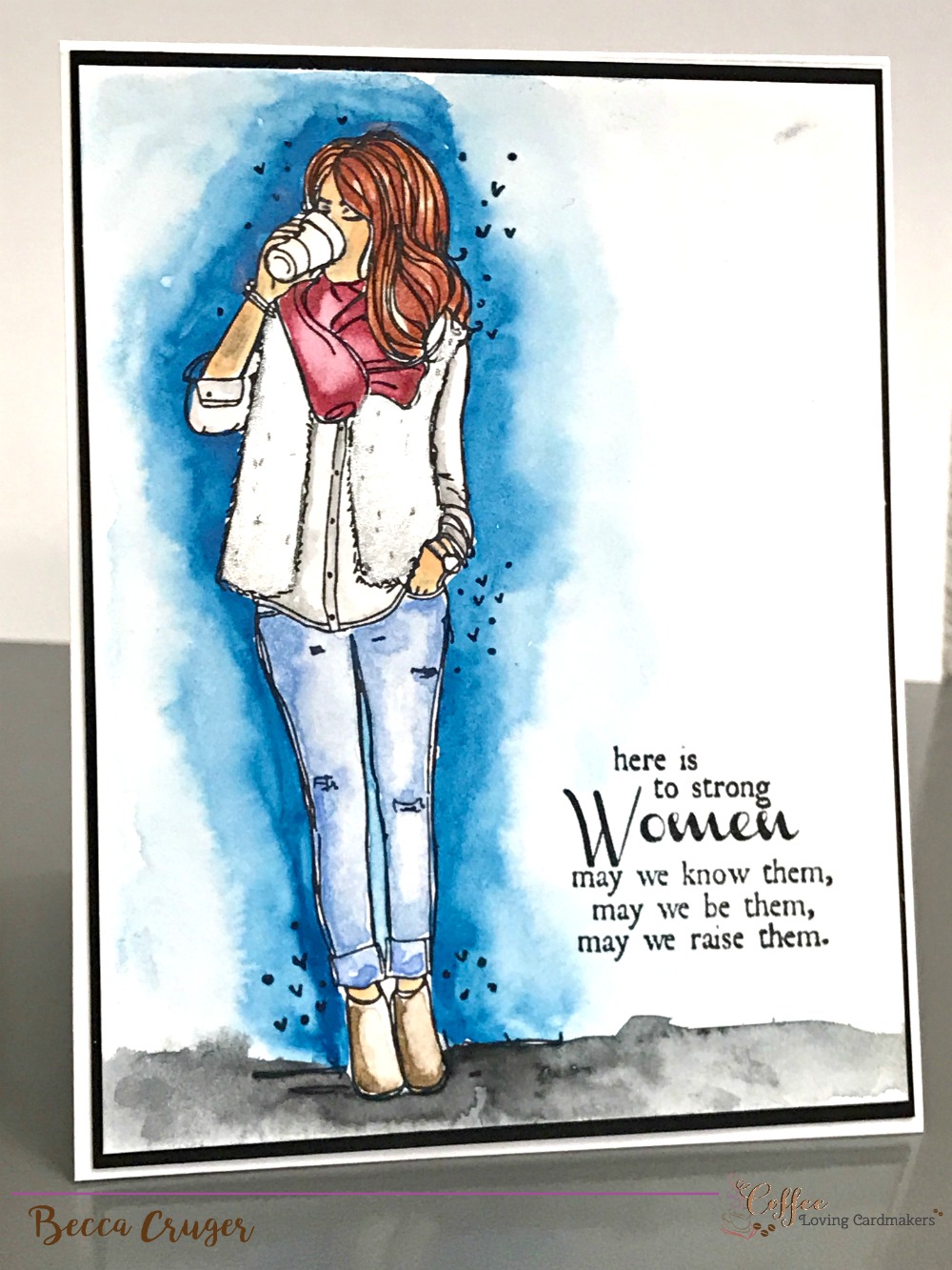 Strong Women Watercolor Coffee Card