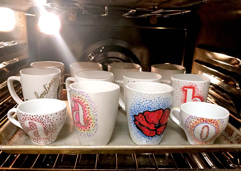 stamped coffee mugs baking