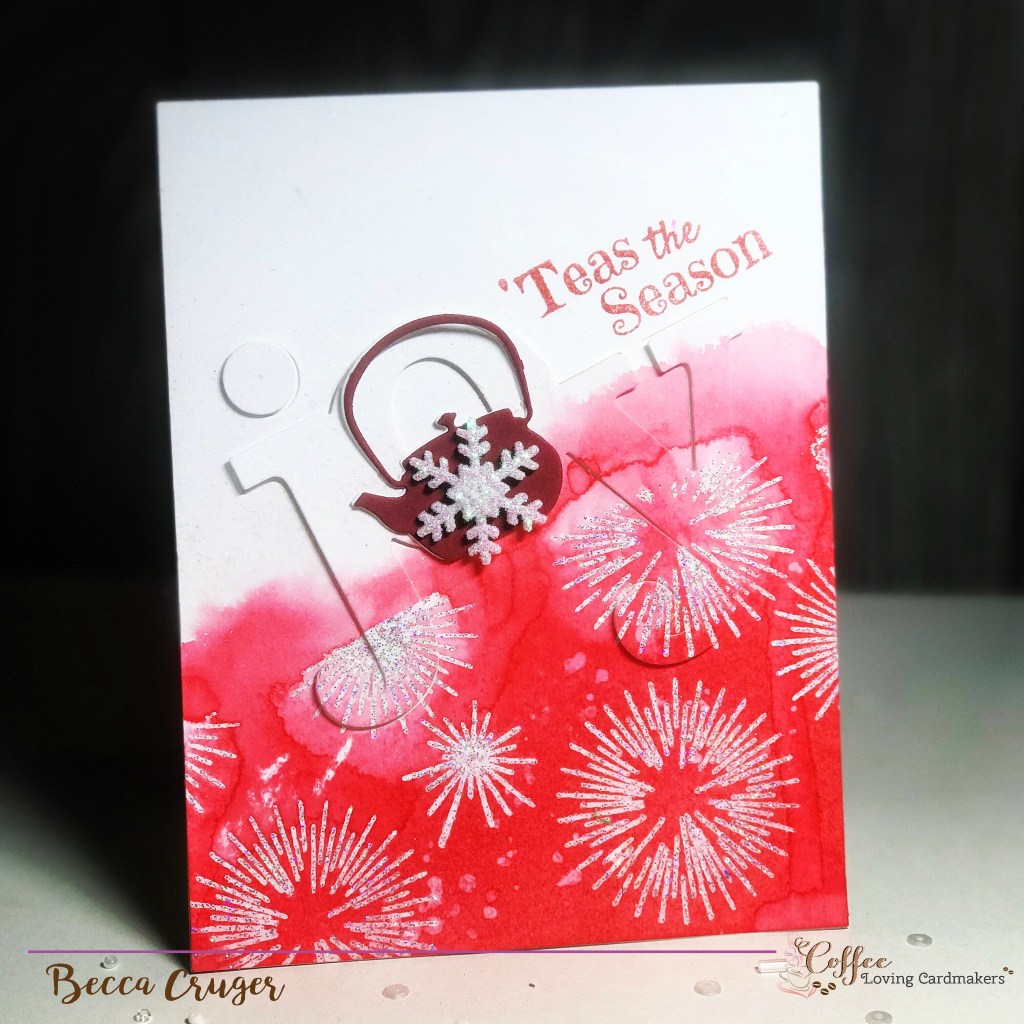 Tea Stamped Christmas Card