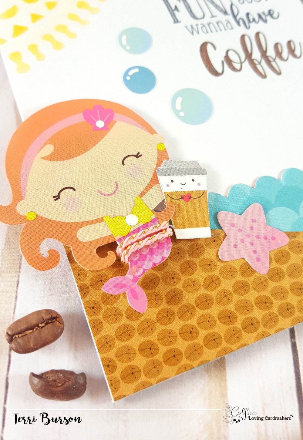 Coffee loving cardmakers wavingmywand mermaid 2