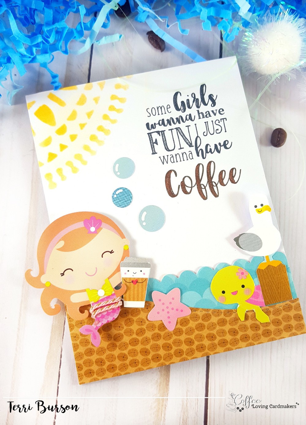 Coffee loving cardmakers wavingmywand mermaid 4