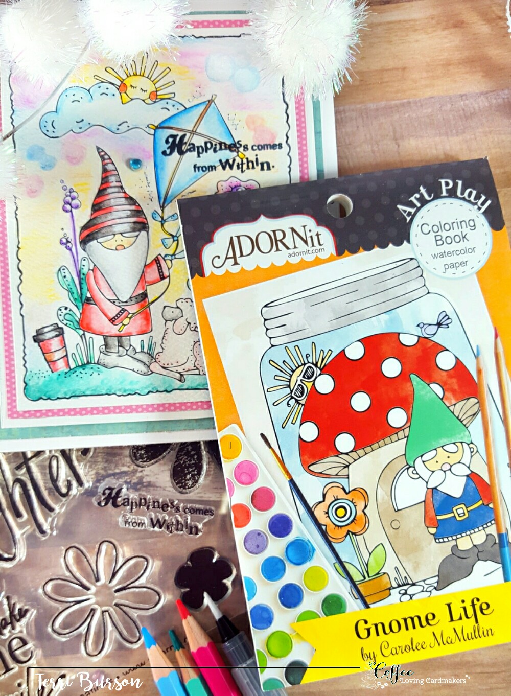 coffee loving cardmakers adornit gnome wavingmywand terri burson coloring 3