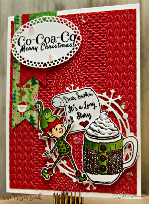 merry christmas by Lisa Bzibziak for Coffee Loving Cardmakers