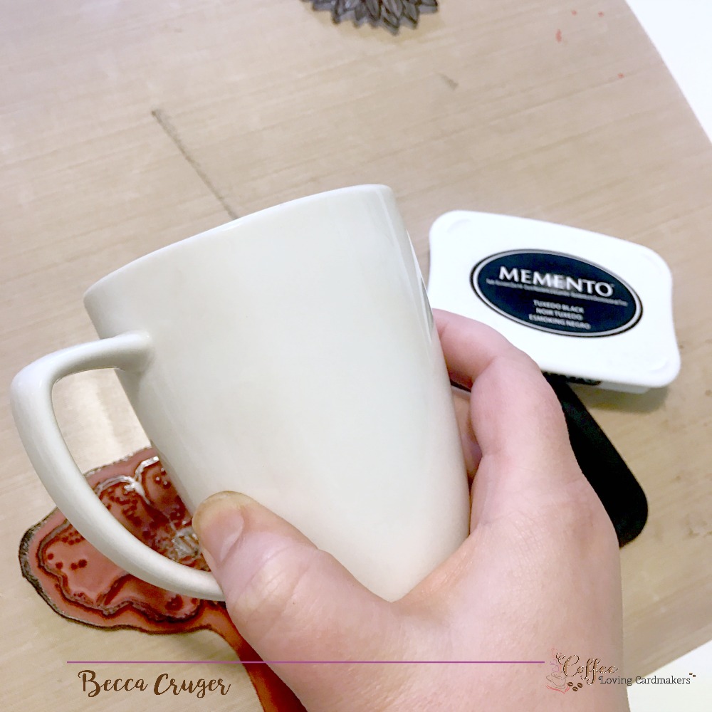 stamping on coffee mug