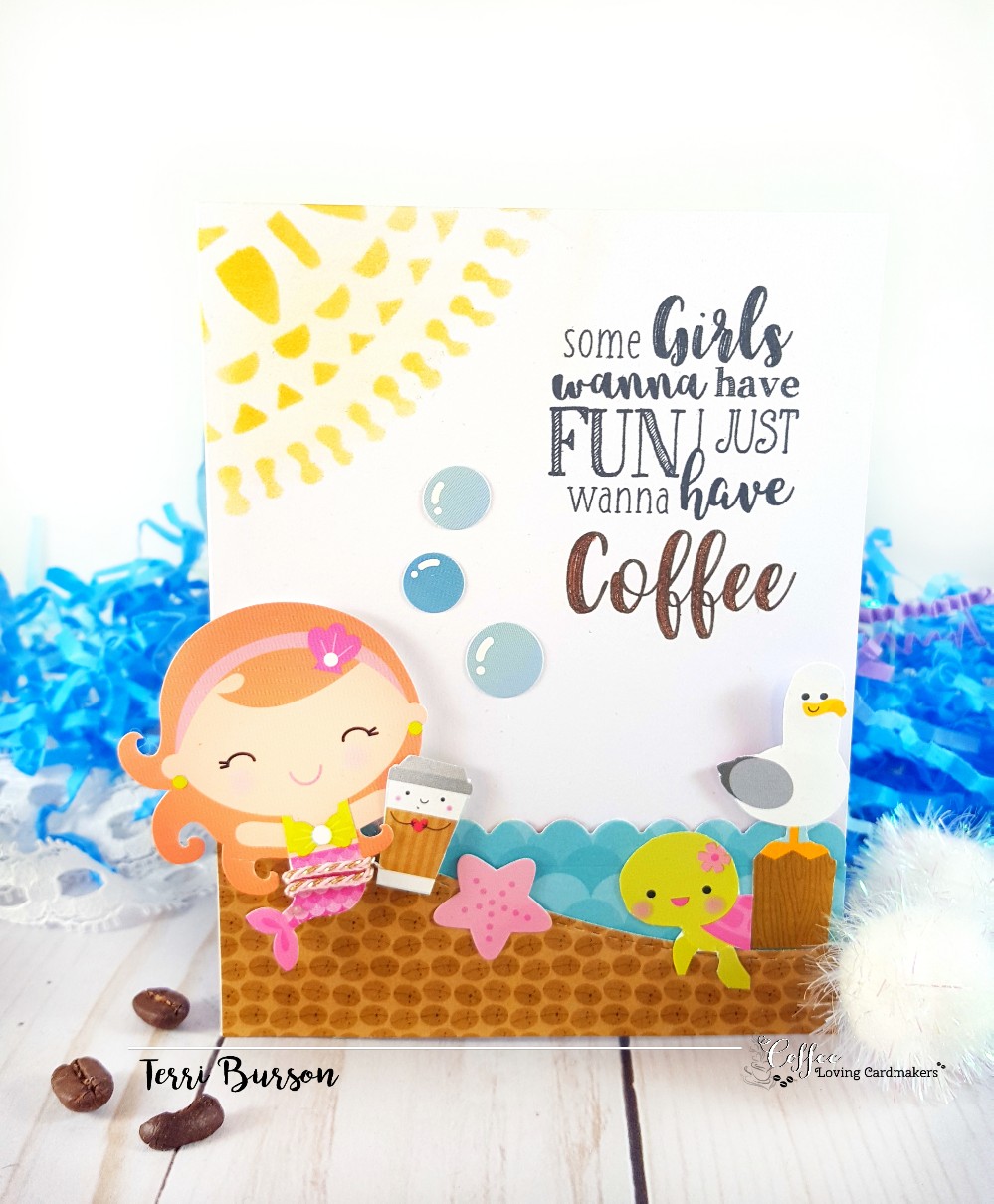 Coffee loving cardmakers wavingmywand mermaid 1