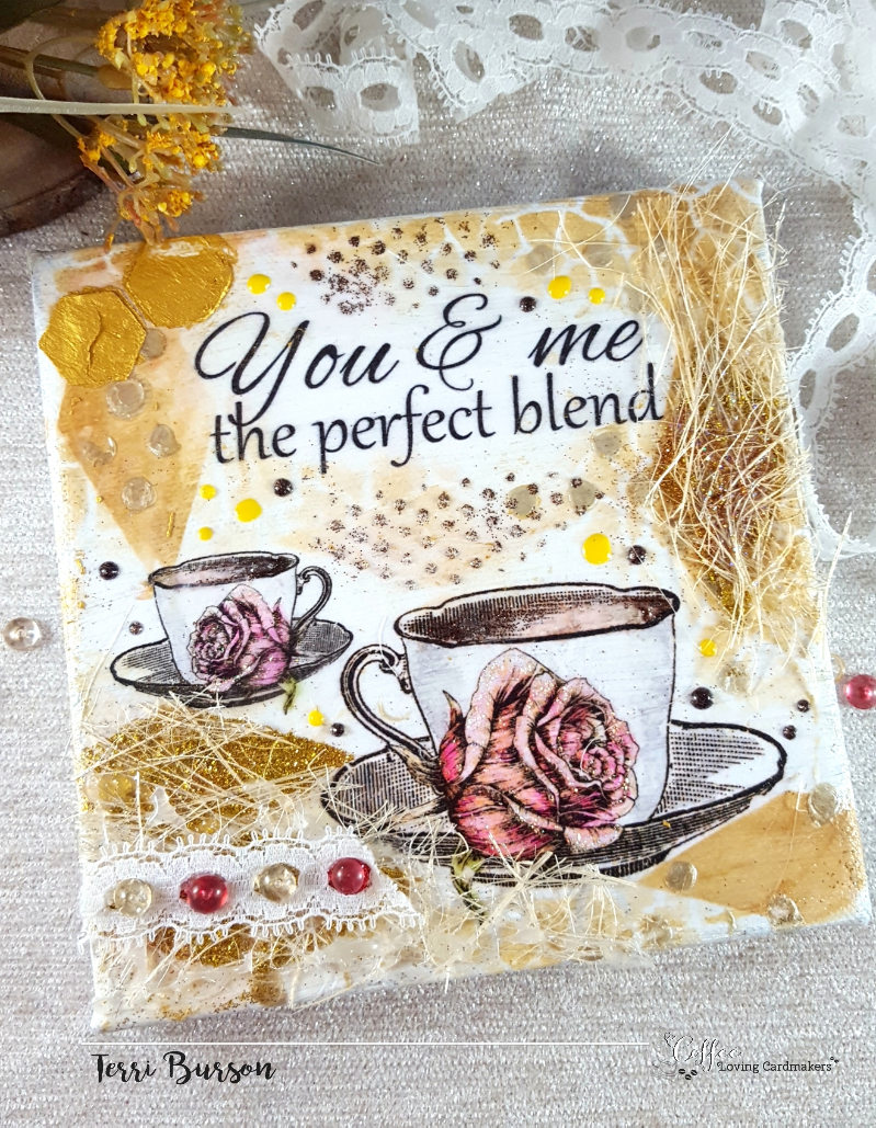 coffee loving cardmakers graciellie design teacups mixed media canvas buzz terri 3